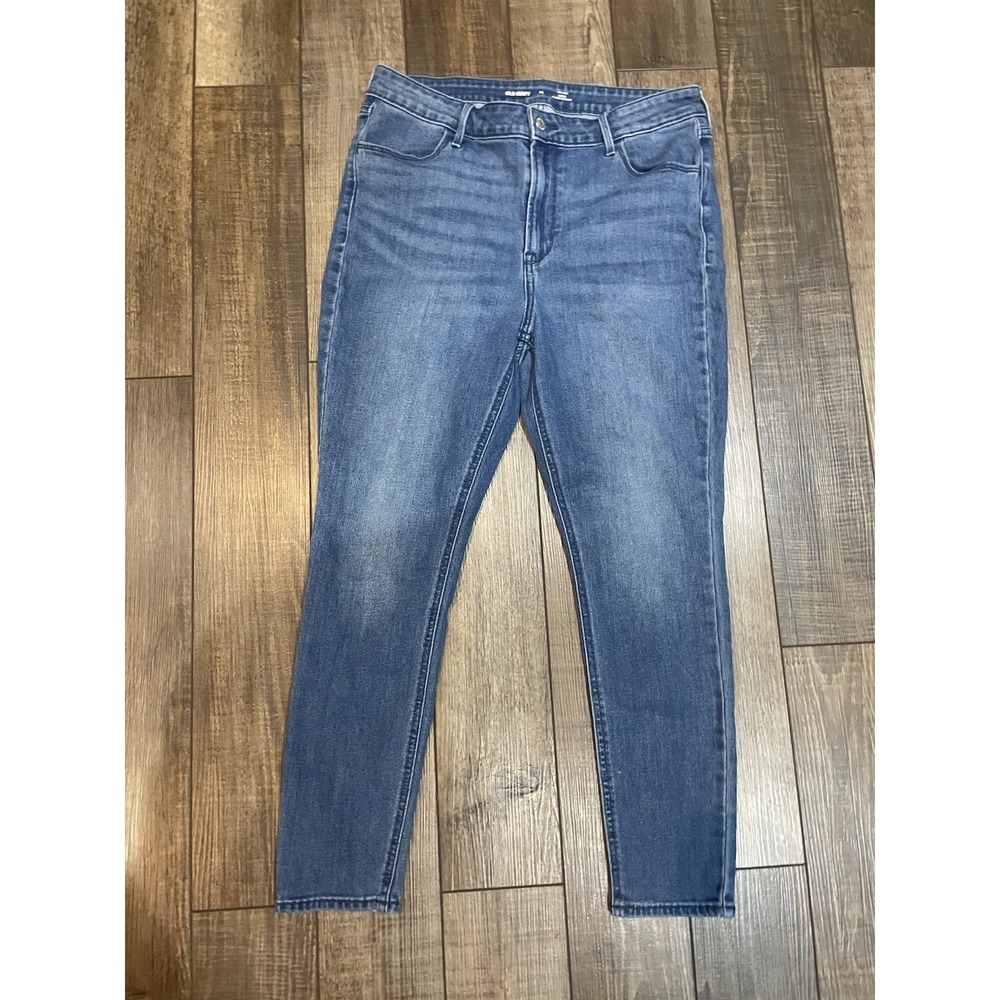 Old Navy Super Skinny Women's Size 14 High Rise Ankle Length Blue Mom Jeans